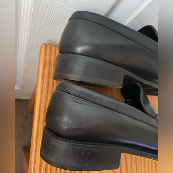 VINTAGE 90’s Y2K PRADA Black Leather Square Toe Slip-On Chunky Loafers SZ 9 - Picture 10 of 10